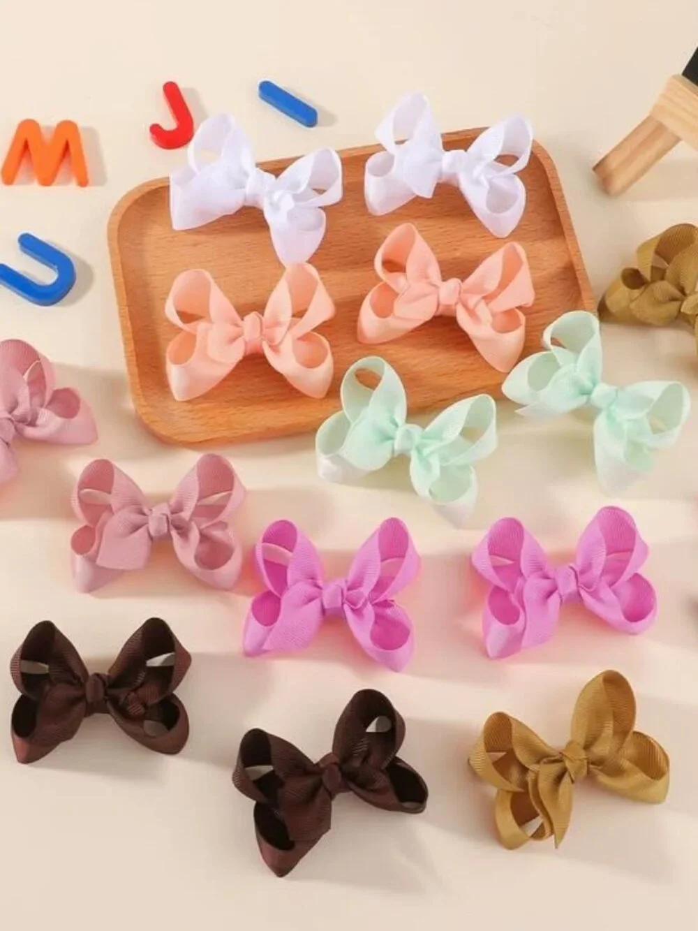 40PCS 3Inch Hair Bows for Girls Grosgrain Ribbon Toddler Hair Accessories with A
